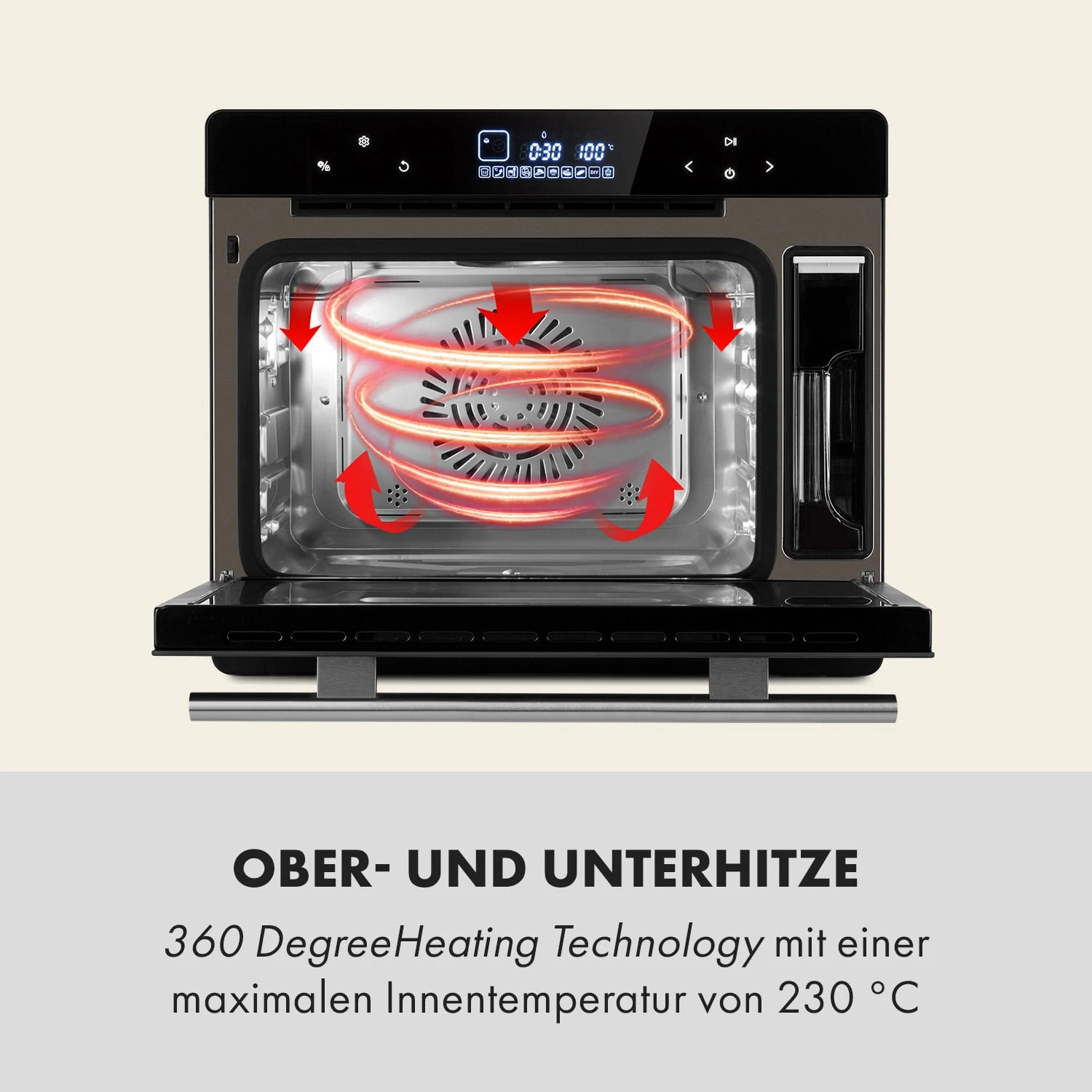 MasterFresh Dampfbackofen 230°C 24l Touch-Bedienfeld Schwarz 4 MasterFresh Dampfbackofen 230°C 24l Touch-Bedienfeld Schwarz – Bild 4
