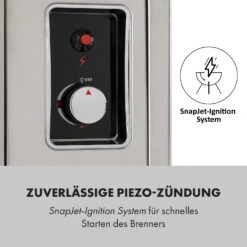 Crossfire Vertikaler Gasgrill 800°C Infrarot-Brenner 12.000 BTU Silber 16 Crossfire Vertikaler Gasgrill 800°C Infrarot-Brenner 12.000 BTU Silber -Klarstein 10033288 de 0006 logo