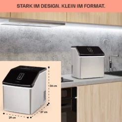 Clearcube Eiswürfelmaschine Klareis 13kg/24h Edelstahl Schwarz -Klarstein 10033350 de 0006 usp