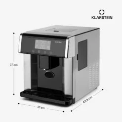 Eiszeit Eiswürfelmaschine Edelstahl 3 Eiswürfelgrößen Silber -Klarstein 10033478 yy 0011 dimensions