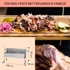 Sauenland Pro Spanferkelgrill Drehspieß 13W 4 Rollen Edelstahl -Klarstein 10033566 de 0006 usp