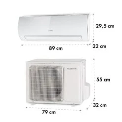 Windwaker Eco Split-Klimaanlage 9.000 BTU/2,7 KW Luftdurchsatz 610 M³/h Max. A++ -Klarstein 10033600 yy 0007 dimensions