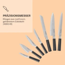 Kitano Plus Messer-Set 9 Tlg. Holzblock Bambus-Schneidebrett Weiß 11 Kitano Plus Messer-Set 9 Tlg. Holzblock Bambus-Schneidebrett Weiß -Klarstein 10033673 de 0004 logo