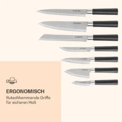 Kitano Plus Messer-Set 9 Tlg. Holzblock Bambus-Schneidebrett Weiß 13 Kitano Plus Messer-Set 9 Tlg. Holzblock Bambus-Schneidebrett Weiß -Klarstein 10033673 de 0006 logo