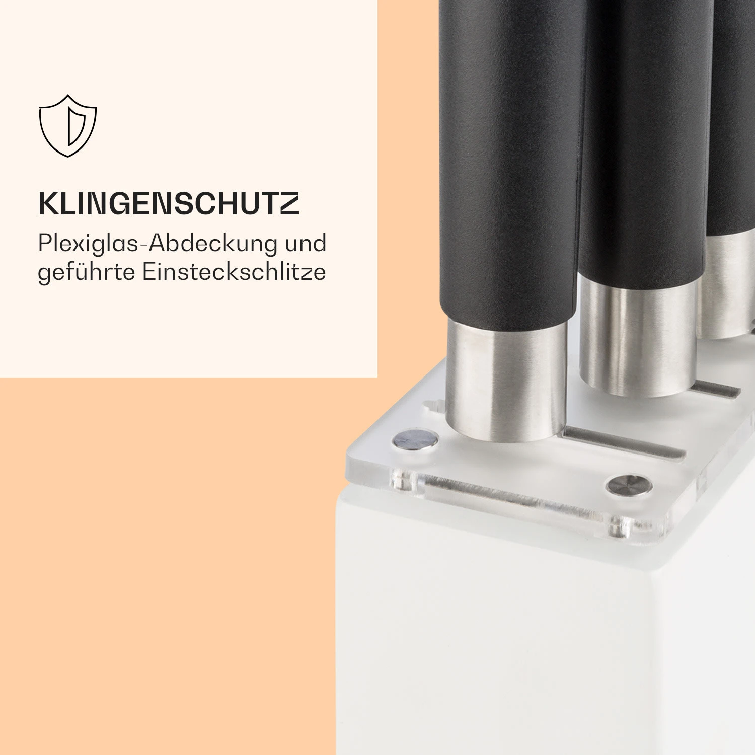 Kitano Plus Messer-Set 9 Tlg. Holzblock Bambus-Schneidebrett Weiß 7 Kitano Plus Messer-Set 9 Tlg. Holzblock Bambus-Schneidebrett Weiß – Bild 7