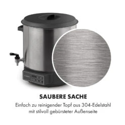 Lady Marmalade Einkochautomat Getränkespender 27L 100°C 12h Edelstahl -Klarstein 10033825 de 0006 logo