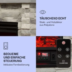 Lienz Elektrischer Kamin 1800W Steindekor Polystone Fernbedienung 9 Lienz Elektrischer Kamin 1800W Steindekor Polystone Fernbedienung -Klarstein 10034123 de 0003 logo