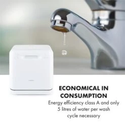 Aquatica Geschirrspüler Freistehend Installationsfrei 2 Gedecke 860W -Klarstein 10034126 yy 0009 logo Klarstein Aquatica Geschirrspueler weiss