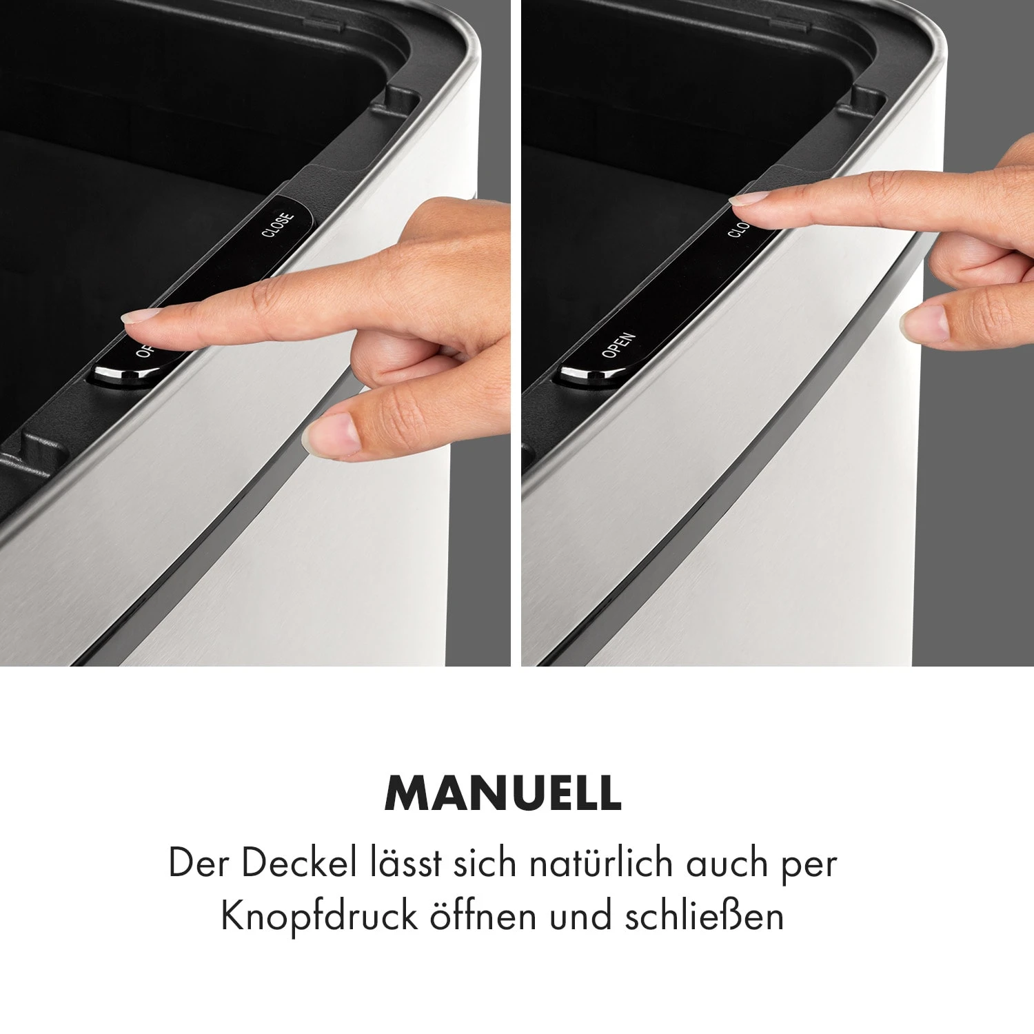 Touchless Müllsammler Sensor 72L 4 Behälter ABS PP Edelstahl Gebürstet 8 Touchless Müllsammler Sensor 72L 4 Behälter ABS PP Edelstahl Gebürstet – Bild 8