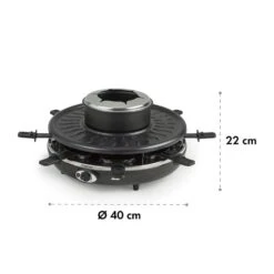 Fonduelette Raclette Und Fondue 1350W 1 Liter 38 Cm Ø Für 8 Personen -Klarstein 10034138 yy 0007 logo Klarstein Fonduelette Raclette und Fondue 1350W