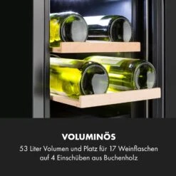 Vinovilla 17 Built-In Duo Weinkühlschrank 53l 17 Fl. 2 Zonen Glastür -Klarstein 10034154 de 0005 logo