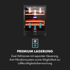 Vinovilla 43 Built-In Duo Onyx Weinkühlschrank 129l 43 Fl. 2 Zonen -Klarstein 10034155 de 0006 logo