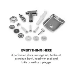 Kraftprotz Elektrischer Fleischwolf 700 W Kupfermotor Edelstahl 13 Kraftprotz Elektrischer Fleischwolf 700 W Kupfermotor Edelstahl -Klarstein 10034215 yy 0006 logo Klarstein Kraftprotz elektrischer Fleischwolf weiss