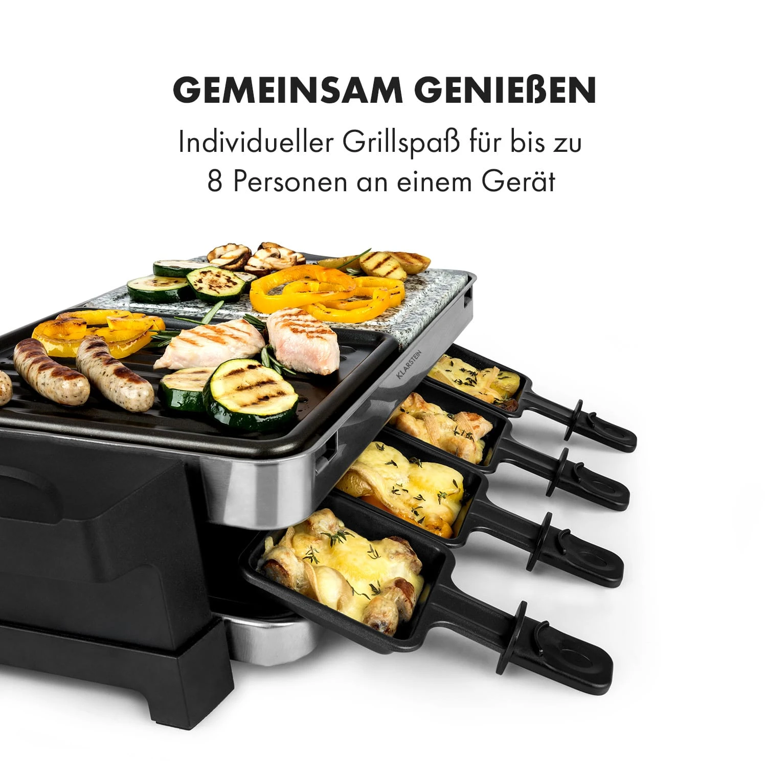 Sirloin Raclette 1500W Aluminium / Stein 8 Personen Kontroll-LED 5 Sirloin Raclette 1500W Aluminium / Stein 8 Personen Kontroll-LED – Bild 5