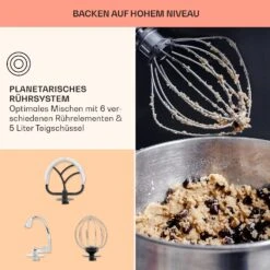 Bella Elegance Küchenmaschine 2000 W 2,7 PS 5,2 Ltr Edelstahl BPA-frei 12 Bella Elegance Küchenmaschine 2000 W 2,7 PS 5,2 Ltr Edelstahl BPA-frei -Klarstein 10034364 de 0006 usp