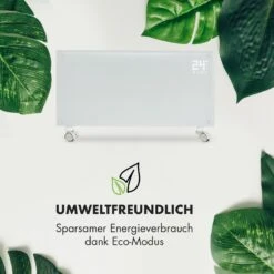 Bornholm Smart Konvektions-Heizgerät | 2000 W | SmartHeat Design: WiFi-Verbindung | LED-Display | 24-h-Timer | 2 Heizstufen: 1000 / 2000 W | IP24: Spritzwassergeschützt | Fernbedienung | Standgerät -Klarstein 10034390 de 0007 logo
