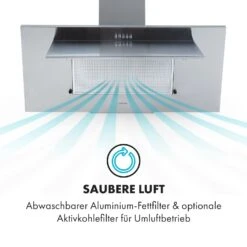 Athena 90 Dunstabzugshaube 90cm 300m³/h 69W Edelstahl -Klarstein 10034395 de 0004 logo