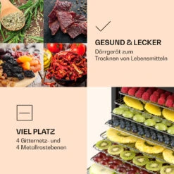 Mega Jerky Dörrautomat 650W 35-80°C LC-Touch-Display Timer 8 Ebenen -Klarstein 10034439 de 0004 logo