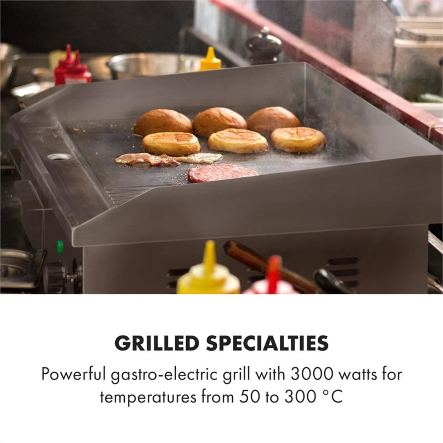 Grillmeile 3000GR Elektrogrill 3000W 54,5x35cm Glatt/geriffelt – Bild 2