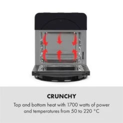 AeroVital Easy Touch Heißluftfritteuse 1700W 14l Timer 16 Programme Schwarz -Klarstein 10034452 yy 0003 logo Klarstein AeroVital easy touch Fritteuse schwarz