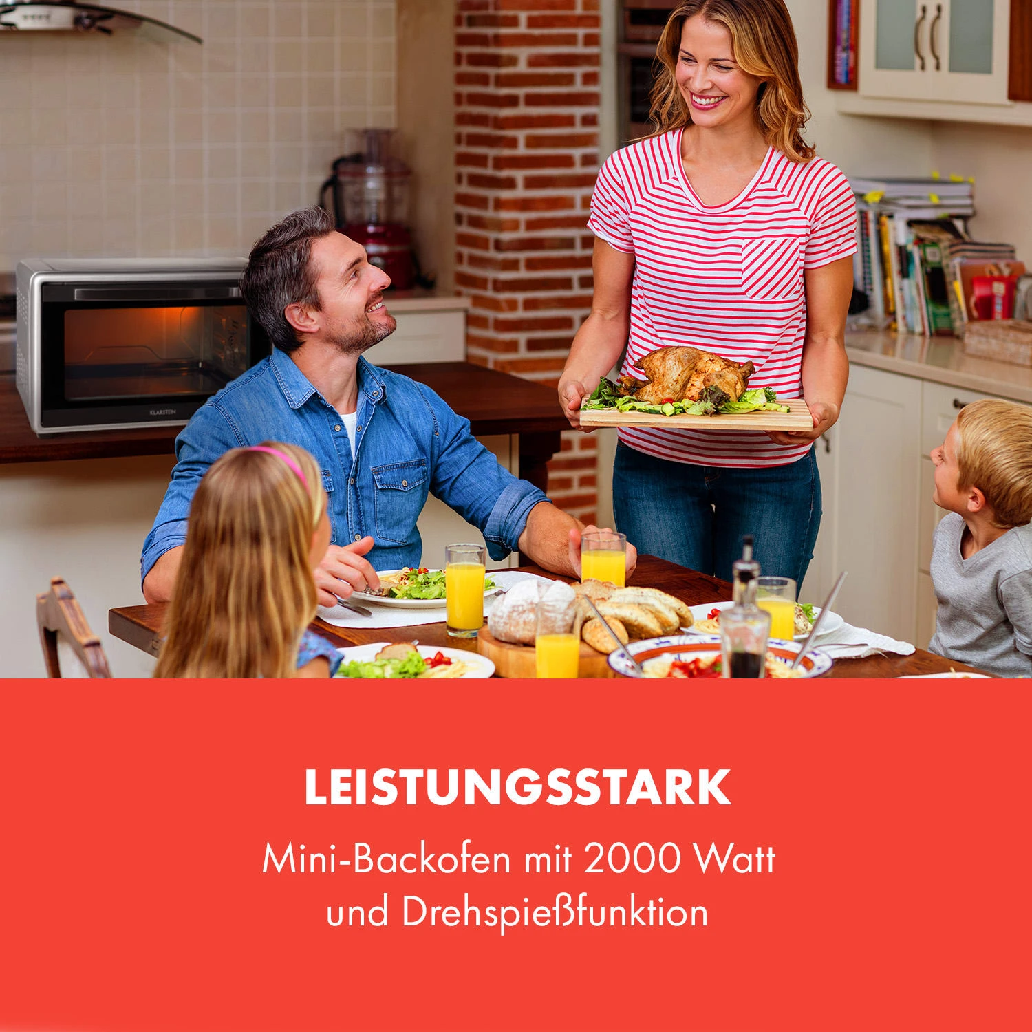 Masterchef 60 Mini-Backofen 60l 2000W 100-230 °C Timer Silber 2 Masterchef 60 Mini-Backofen 60l 2000W 100-230 °C Timer Silber – Bild 2