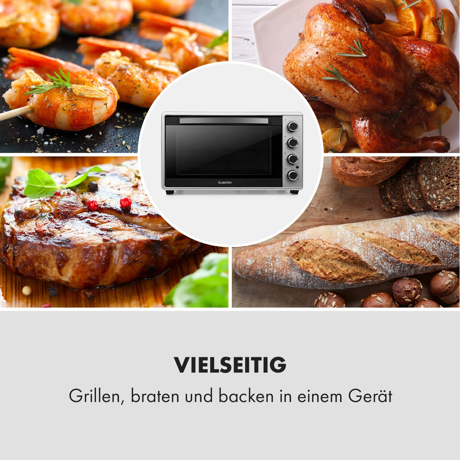 Masterchef 60 Mini-Backofen 60l 2000W 100-230 °C Timer Silber 7 Masterchef 60 Mini-Backofen 60l 2000W 100-230 °C Timer Silber – Bild 7