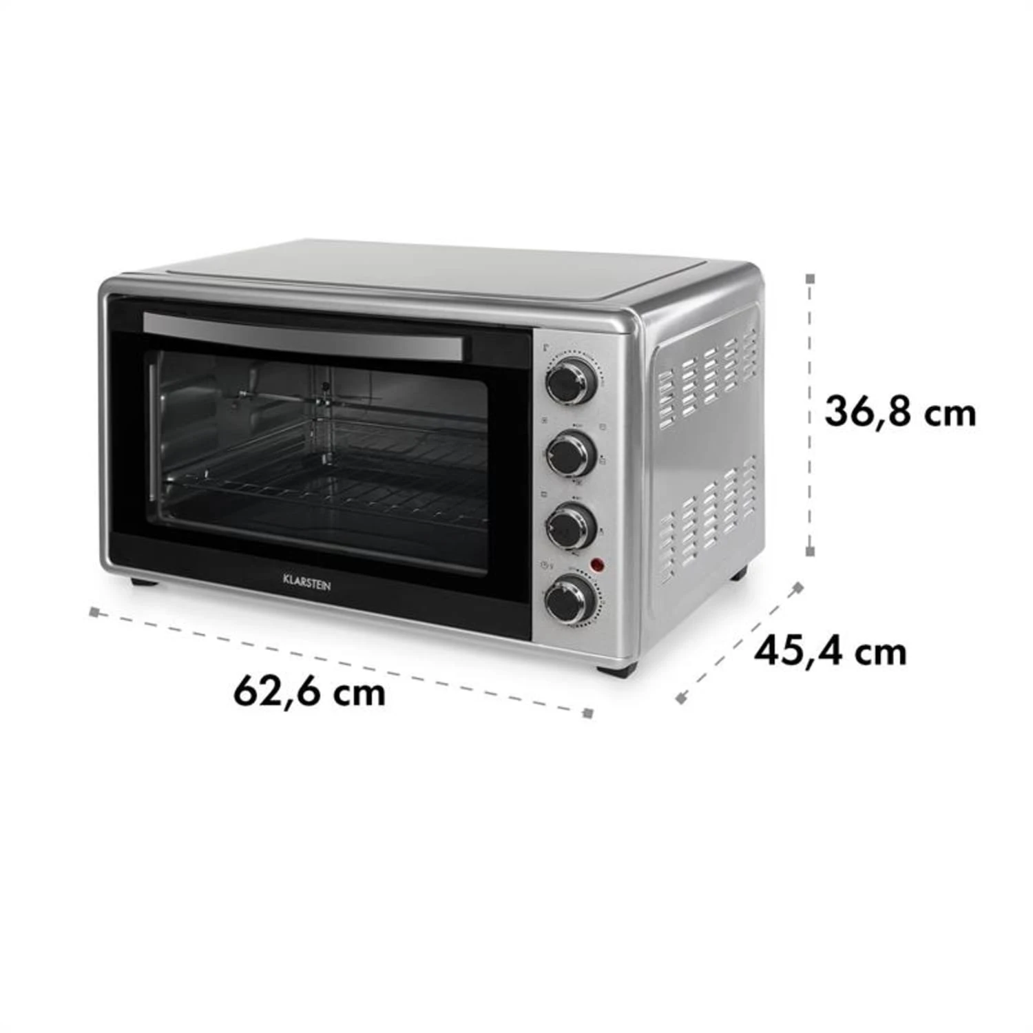 Masterchef 60 Mini-Backofen 60l 2000W 100-230 °C Timer Silber 9 Masterchef 60 Mini-Backofen 60l 2000W 100-230 °C Timer Silber – Bild 9
