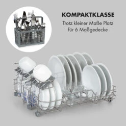 Azuria Geschirrspülmaschine 1380W 6,5L 6 Gedecke Schwarze Glasfront 14 Azuria Geschirrspülmaschine 1380W 6,5L 6 Gedecke Schwarze Glasfront -Klarstein 10034510 de 0003 logo