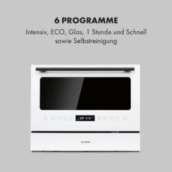 Azuria Geschirrspülmaschine 1380W 6,5L 6 Gedecke Schwarze Glasfront 16 Azuria Geschirrspülmaschine 1380W 6,5L 6 Gedecke Schwarze Glasfront -Klarstein 10034510 de 0005 logo