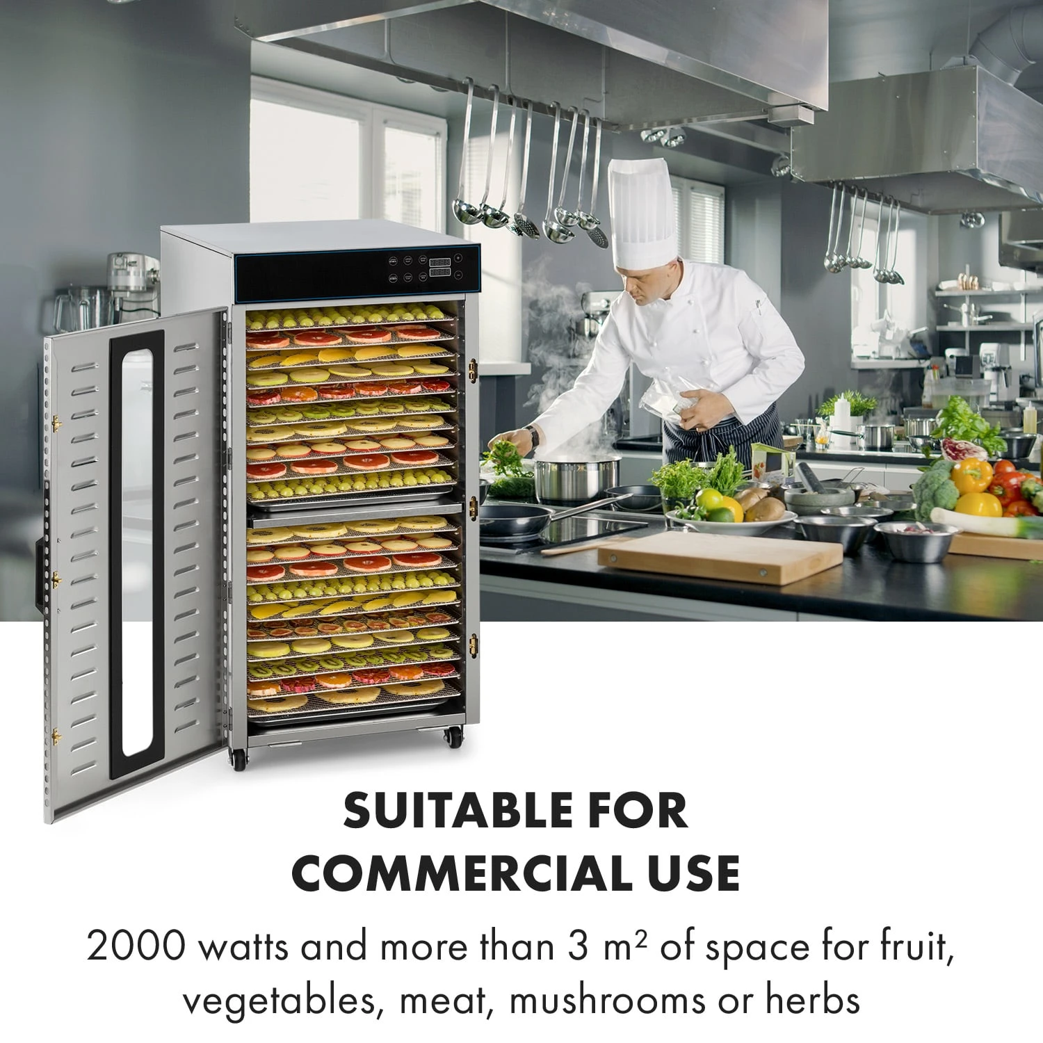 Master Jerky 300 Dörrautomat 2000W 40-90 °C 24h-Timer Edelstahl Silber 2 Master Jerky 300 Dörrautomat 2000W 40-90 °C 24h-Timer Edelstahl Silber – Bild 2