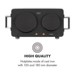 Cookorama Doppelkochplatte 1900-2250 W 150/180 Mm Ø 5 Stufen Schwarz -Klarstein 10034573 yy 0003 logo Klarstein Cookorama Doppelkochplatte schwarz