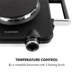 Cookorama Doppelkochplatte 1900-2250 W 150/180 Mm Ø 5 Stufen Schwarz -Klarstein 10034573 yy 0005 logo Klarstein Cookorama Doppelkochplatte schwarz