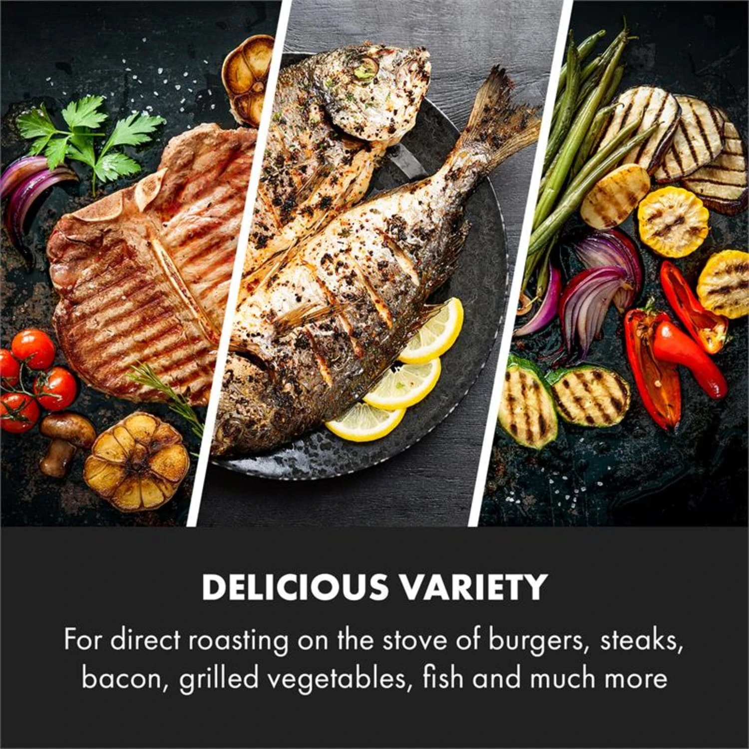 Delicatessa Grill Pan Grillplatte Induktionskochfeld Zubehör 43,5x23cm 3 Delicatessa Grill Pan Grillplatte Induktionskochfeld Zubehör 43,5x23cm – Bild 3