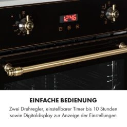 Elizabeth Einbaubackofen Retro 2200 Watt 70l Messingoptik Display 13 Elizabeth Einbaubackofen Retro 2200 Watt 70l Messingoptik Display -Klarstein 10034880 de 0005 logo