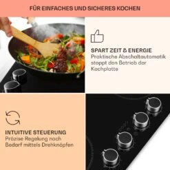 Kochheld 4-Zonen-Induktionskochfeld 6000W Dreh-Regler Glas Schwarz -Klarstein 10034947 de 0004 usp