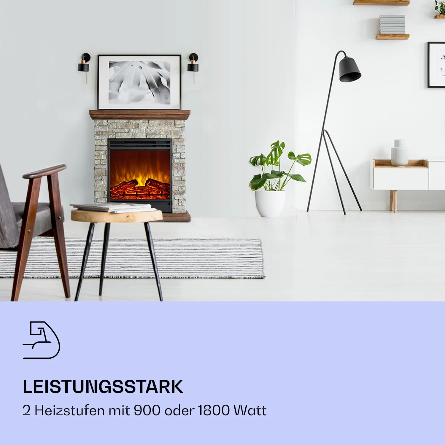 Etna Elektrokamin 1800W Wochentimer Fernbedienung LED 2 Etna Elektrokamin 1800W Wochentimer Fernbedienung LED – Bild 2