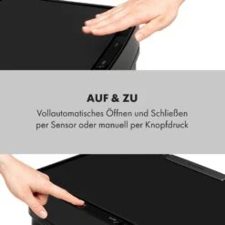Touchless Black Stainless Steel Müllsammler Sensor 72L 4 Behälter ABS / PP / Edelstahl Schwarz -Klarstein 10035097 de 0007 logo