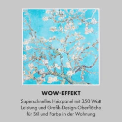 Wonderwall Air Art Smart Infrarotheizung 60x60cm 350W Wandinstallation App-Steuerung Mandelblüten -Klarstein 10035112 de 0005 logo