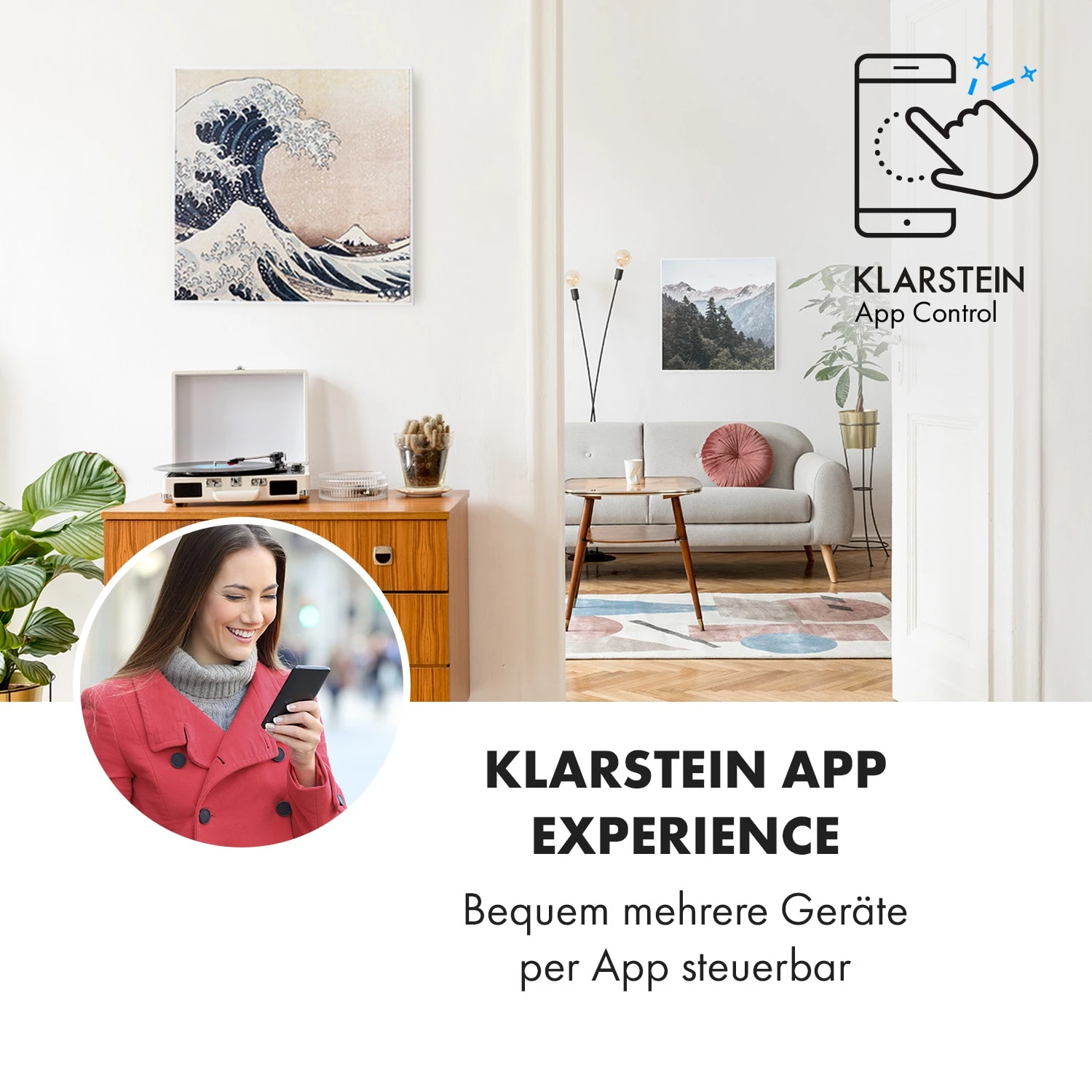 Wonderwall Air Art Smart Infrarotheizung 60x60cm 350W Wandinstallation App-Steuerung Wellen 2 Wonderwall Air Art Smart Infrarotheizung 60x60cm 350W Wandinstallation App-Steuerung Wellen – Bild 2