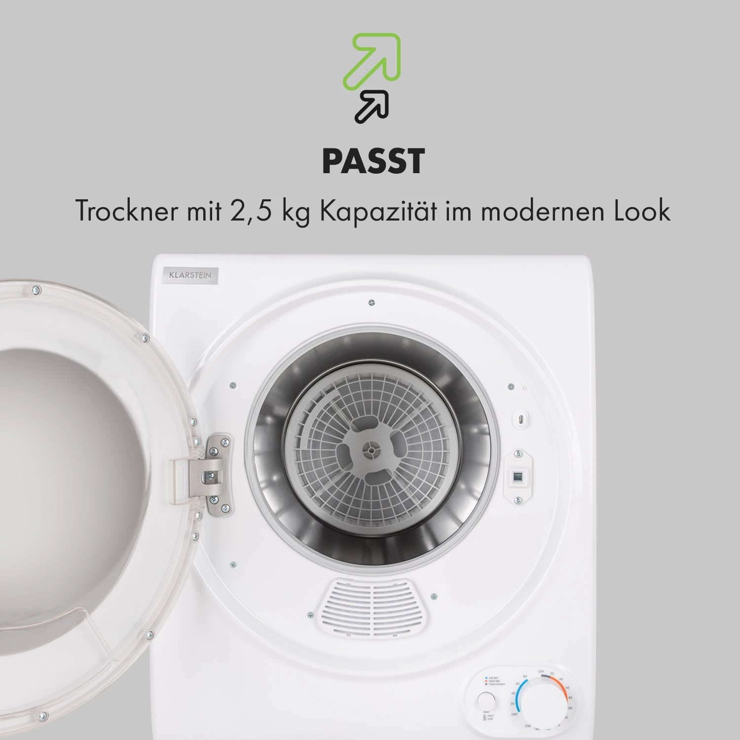 Jet Set 2500 Wäschetrockner Ablufttrockner 850W EEK C 2,5kg 50cm 6 Jet Set 2500 Wäschetrockner Ablufttrockner 850W EEK C 2,5kg 50cm – Bild 6