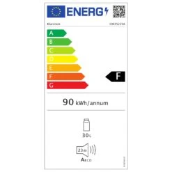 Brooklyn 32 Mini-Kühlschrank Glastür LED Ablage -Klarstein 10035225 energy label