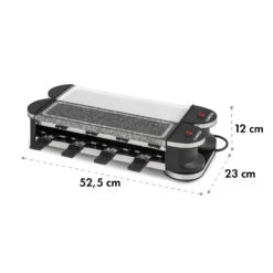 Tenderloin 50/50 Raclette-Grill 1200W 8 Personen Natursteinplatte Metallgrillplatte -Klarstein 10035260 yy 0008 logo Klarstein Tenderloin 50 50 Raclettegrill weiss
