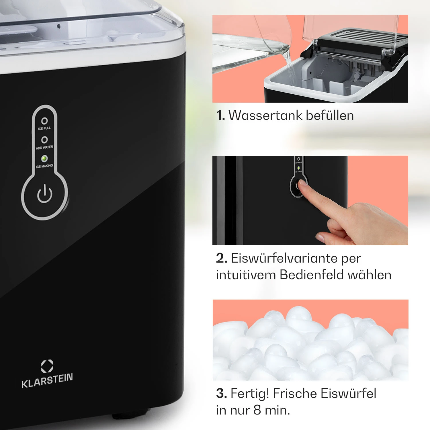 Chillout Eiswürfelmaschine Bulleteis 12kg/24h Wassertank: 1,5 L 4 Chillout Eiswürfelmaschine Bulleteis 12kg/24h Wassertank: 1,5 L – Bild 4