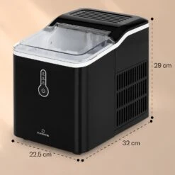 Chillout Eiswürfelmaschine Bulleteis 12kg/24h Wassertank: 1,5 L 13 Chillout Eiswürfelmaschine Bulleteis 12kg/24h Wassertank: 1,5 L -Klarstein 10035320 yy 0011 dimensions