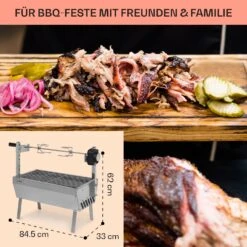 Sauenland Mini Rotisserie-Grill Drehspieß 4W 12kg Max. Edelstahl -Klarstein 10035371 de 0006 usp
