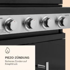 Valdosta 4.1 Gasgrill 4 X 2,8 KW + 2,5 KW Brenner Edelstahl Mobil -Klarstein 10035415 de 0006 logo