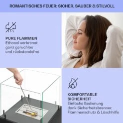 Phantasma Cubo Ethanol-Kamin Rauch- & Geruchlos Edelstahl-Brenner Sicherheitsglas 12 Phantasma Cubo Ethanol-Kamin Rauch- & Geruchlos Edelstahl-Brenner Sicherheitsglas -Klarstein 10035458 de 0006 usp