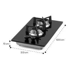 Trifecta Domino Gaskochfeld 2-flammig Triangle-Brenner Glaskeramik -Klarstein 10035468 yy 0011 dimensions