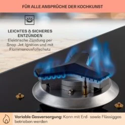 Trifecta 4 Gaskochfeld 4-flammig Triangle-Brenner Glaskeramik -Klarstein 10035469 de 0005 usp