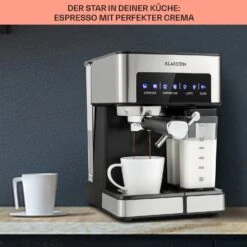 Arabica Comfort Espressomaschine 1350W 20 Bar 1,8l Touch-Bedienfeld -Klarstein 10035655 de 0004 usp